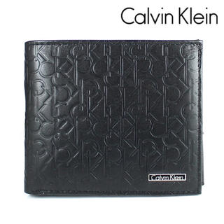 カルバンクライン(Calvin Klein)のカルバンクライン 二つ折り財布 エンボス 型押しレザー 74285 新品(折り財布)