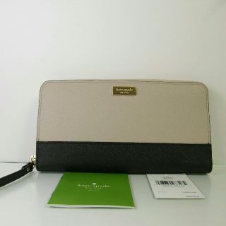 ケイトスペードニューヨーク(kate spade new york)のケイトスペード kate spade 長財布 バイカラー ベージュ×ブラック(財布)