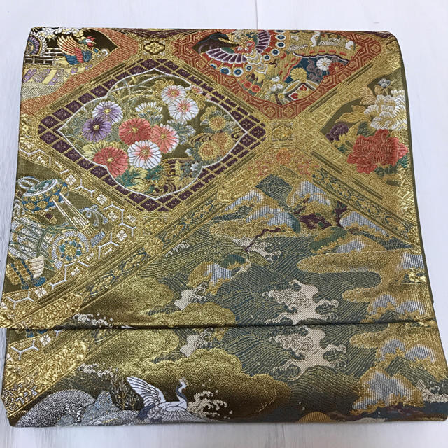 本金箔つづれ袋帯 未仕立て 本金箔つづれ袋帯 未仕立て