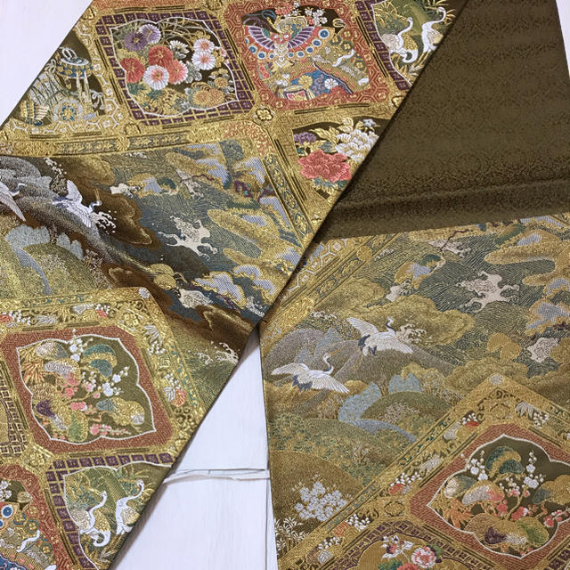 本金箔つづれ袋帯 未仕立て 本金箔つづれ袋帯 未仕立て