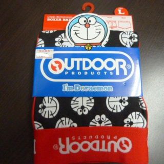 アウトドアプロダクツ(OUTDOOR PRODUCTS)のヌ(L 黒)OUTDOOR ドラえもん ボクサーブリーフ 前閉じ腰板ゴム コラボ(ボクサーパンツ)