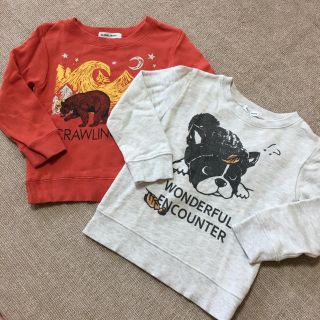 グローバルワーク(GLOBAL WORK)のグローバルワークトレーナー2点Sサイズ♡GU、UNIQLO、ギャップ、ライトオン(Tシャツ/カットソー)