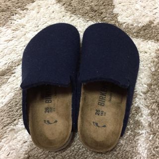 ビルケンシュトック(BIRKENSTOCK)の超美品 ☆ビルケンシュトック☆秋冬フエルトサンダル 26 16.5cm 紺(スリッポン)