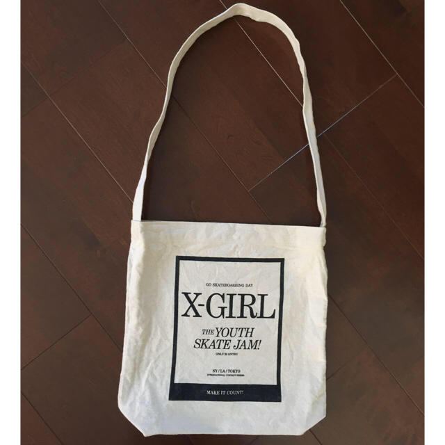 X-girl(エックスガール)のXgirlキャンパス地ショルダーバック レディースのバッグ(ショルダーバッグ)の商品写真