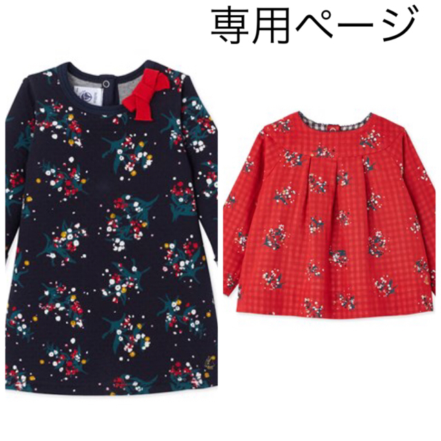 PETIT BATEAU(プチバトー)のa☆★様専用☆24M プチバトー ワンピース、ブラウス キッズ/ベビー/マタニティのベビー服(~85cm)(シャツ/カットソー)の商品写真