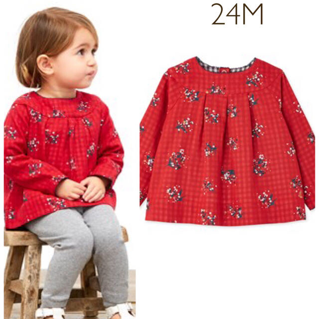 PETIT BATEAU(プチバトー)のa☆★様専用☆24M プチバトー ワンピース、ブラウス キッズ/ベビー/マタニティのベビー服(~85cm)(シャツ/カットソー)の商品写真