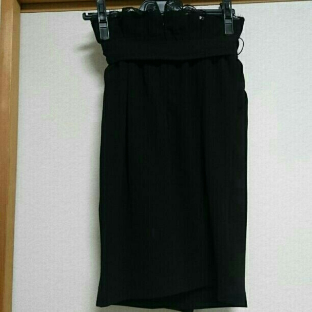 FRAY I.D(フレイアイディー)のフレイアイディー☆黒ウエストリボン付スカート レディースのスカート(ひざ丈スカート)の商品写真