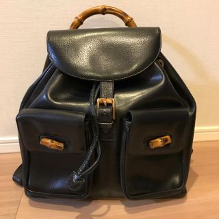 グッチ(Gucci)のグッチ バンブーリュック 黒(リュック/バックパック)