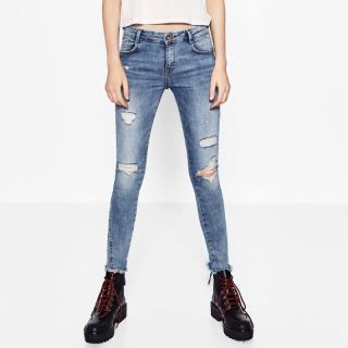 Zara Zara ザラ レディース メンズ スキニーデニム クラッシュ加工 40の通販 By Ken S Store ザラならラクマ