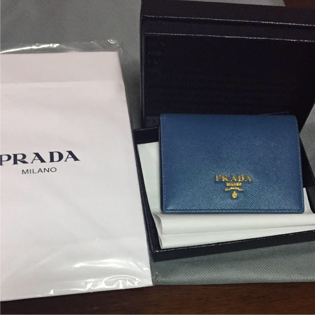 PRADA - プラダ サフィアーノ 二つ折り財布コバルトブルー の通販 by