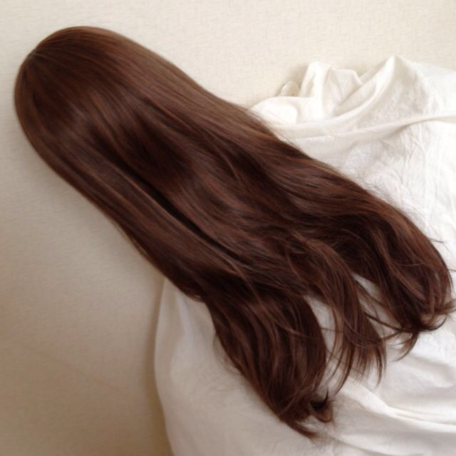 前髪長めミックスブラウン♥ゆるウィッグ レディースのウィッグ/エクステ(ロングカール)の商品写真