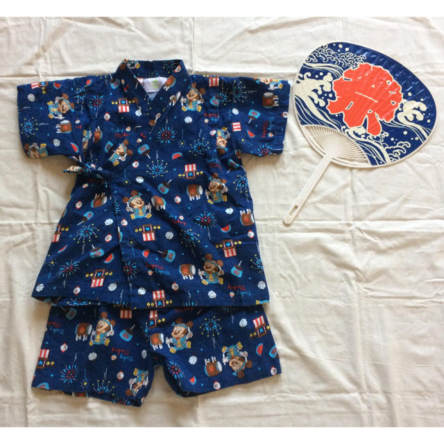 ミッキー 甚平 キッズ/ベビー/マタニティのキッズ服男の子用(90cm~)(甚平/浴衣)の商品写真