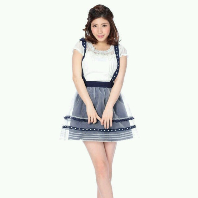 LIZ LISA(リズリサ)の新品＊サス付きオーガンジー重ねスカート レディースのスカート(ミニスカート)の商品写真