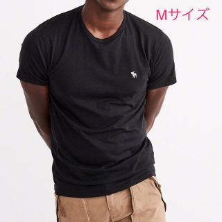 アバクロンビーアンドフィッチ(Abercrombie&Fitch)のスパイダー様専用♪【M】アバクロメンズ クールネックワンポイント半袖T 黒(Tシャツ/カットソー(半袖/袖なし))