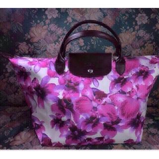 ロンシャン(LONGCHAMP)のレア正規品ロンシャン♡花柄バッグ(トートバッグ)