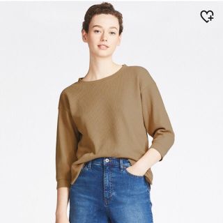 ユニクロ(UNIQLO)のワッフルクルーネックT(カットソー(長袖/七分))