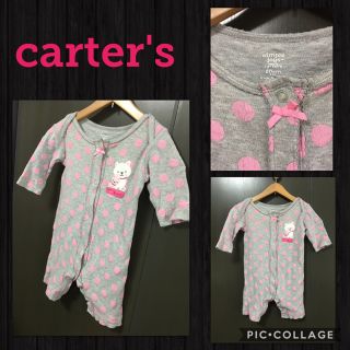 カーターズ(carter's)のcarter's 長袖 カバーオール 水玉 リボン ワッペン ベビー 60cm(カバーオール)