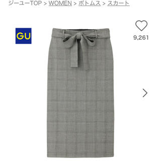 ジーユー(GU)のGU タイトスカート グレンチェック Sサイズ(ひざ丈スカート)