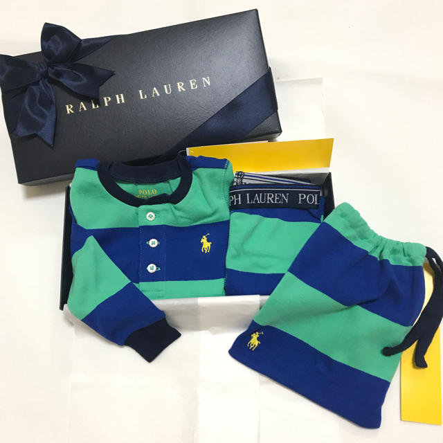 Ralph Lauren(ラルフローレン)の新品 ラルフローレン 12M/80 ルームウェア グリーン キッズ/ベビー/マタニティのベビー服(~85cm)(パジャマ)の商品写真
