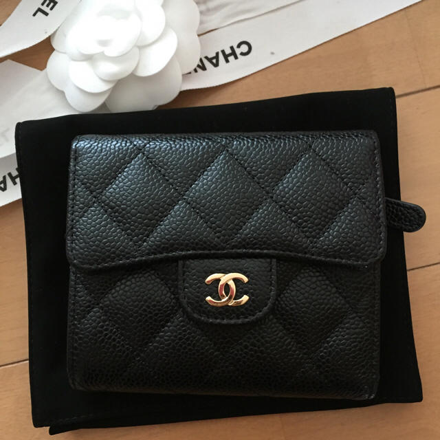 CHANEL - 正規CHANEL マトラッセ スモールウォレット キャビアスキン