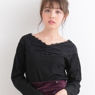 マジェスティックレゴン(MAJESTIC LEGON)のレース×ランダムテレコプルオーバー(カットソー(長袖/七分))