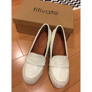 ティティベイト(titivate)の●titivate 厚底ローファー●ホワイト(ハイヒール/パンプス)