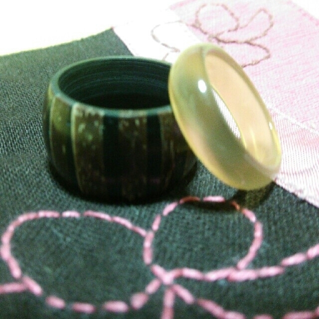 木製指輪 ガラス指輪 セット ⑯ レディースのアクセサリー(リング(指輪))の商品写真