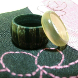 木製指輪 ガラス指輪 セット ⑯(リング(指輪))