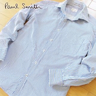 ポールスミス(Paul Smith)の美品 Mサイズ ポールスミス 長袖 ストライプ柄シャツ ブルー(シャツ)