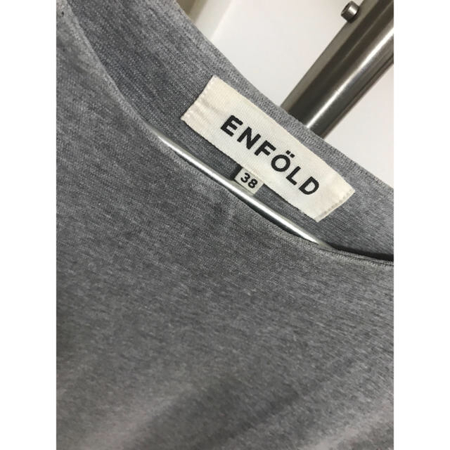 ENFOLD(エンフォルド)のエンフォルド ENFOLD コクーンワンピース 38 グレー 美品 レディースのワンピース(ひざ丈ワンピース)の商品写真