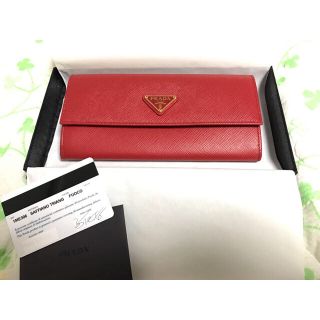 プラダ(PRADA)のPRADA がま口長財布 レッド(財布)