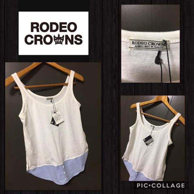 RODEO CROWNS(ロデオクラウンズ)のセール RODEO CROWNS タンクトップ 切り替え 新品未使用タグ付き レディースのトップス(キャミソール)の商品写真