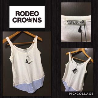 ロデオクラウンズ(RODEO CROWNS)のセール RODEO CROWNS タンクトップ 切り替え 新品未使用タグ付き(キャミソール)