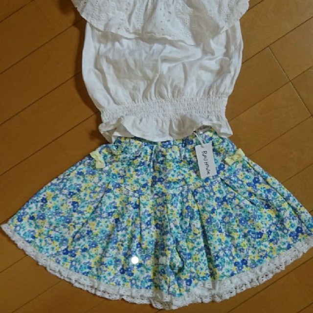 petit main(プティマイン)の新品☆花柄 キュロットスカート キッズ/ベビー/マタニティのキッズ服女の子用(90cm~)(スカート)の商品写真