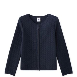 プチバトー(PETIT BATEAU)の新作☆8ans プチバトー チュビックキルティングジップアップカーディガン(カーディガン)