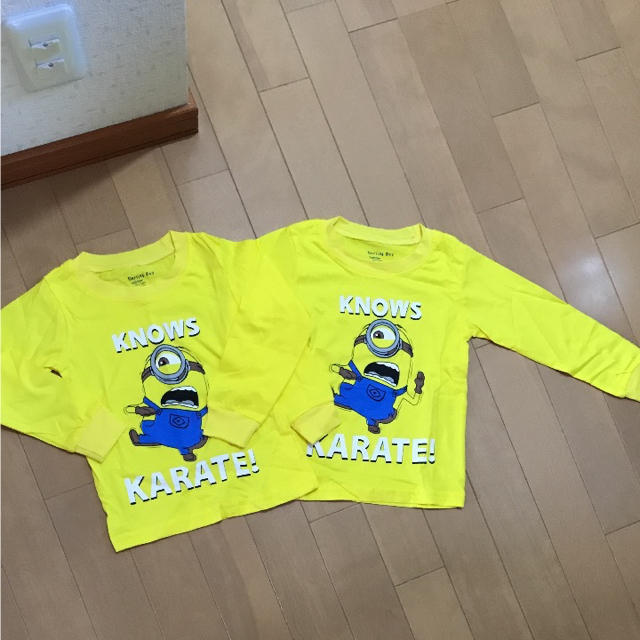 ミニオン(ミニオン)の新品 ミニオンズ ロンT 2点セット キッズ/ベビー/マタニティのキッズ服男の子用(90cm~)(Tシャツ/カットソー)の商品写真