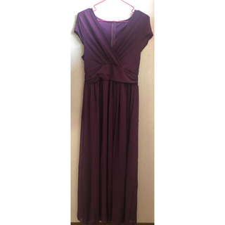 ドレス 紫 パープル L(ロングドレス)