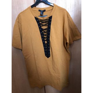 フォーエバートゥエンティーワン(FOREVER 21)の新品 フロントレースアップボクシーTシャツ(Tシャツ(半袖/袖なし))