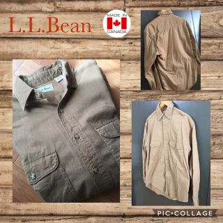 エルエルビーン(L.L.Bean)のL.L.Bean ワークコットンシャツ 厚手 カナダ製 秋冬 長袖 S〜Lぐらい(シャツ)