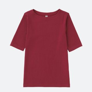 ユニクロ(UNIQLO)のユニクロ　リブボートネックＴ(Tシャツ(半袖/袖なし))