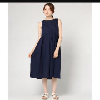 スモックショップ(THE SMOCK SHOP)の美品 smock shopワンピース ネイビー(ひざ丈ワンピース)