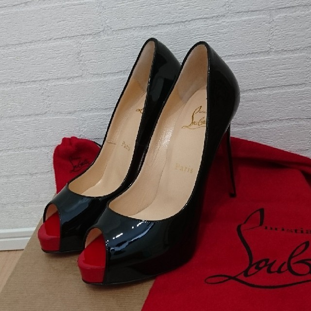 Christian Louboutin - 新品 ルブタン パンプス オープントゥ ブラック 36 正規 Louboutinの通販 by