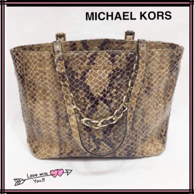 Michael Kors(マイケルコース)のMICHAEL KORS マイケルコース パイソン型押し 2wayトートバッグ レディースのバッグ(トートバッグ)の商品写真