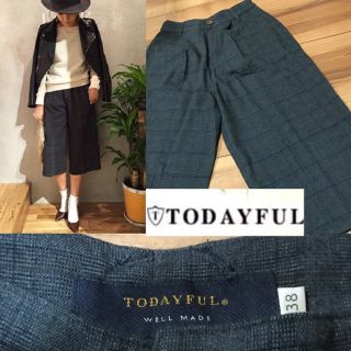 トゥデイフル(TODAYFUL)のtodayful  グレンチェック ワイドパンツ(カジュアルパンツ)