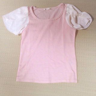 マジェスティックレゴン(MAJESTIC LEGON)のパール付きトップス(Tシャツ(半袖/袖なし))