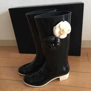 CHANEL　シャネル　カメリアレインシューズ 35