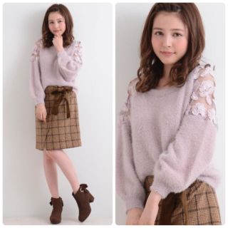 マジェスティックレゴン(MAJESTIC LEGON)の♡新品タグ付き♡ショルダーレースシャギーニットプルオーバー♡(ニット/セーター)