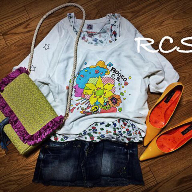 RODEO CROWNS(ロデオクラウンズ)のRCS♡スウェット半袖Tシャツ レディースのトップス(トレーナー/スウェット)の商品写真