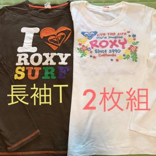 ロキシー(Roxy)の【美品】ロキシー 長袖 部分刺繍 Tシャツ バックプリント有(Tシャツ(長袖/七分))