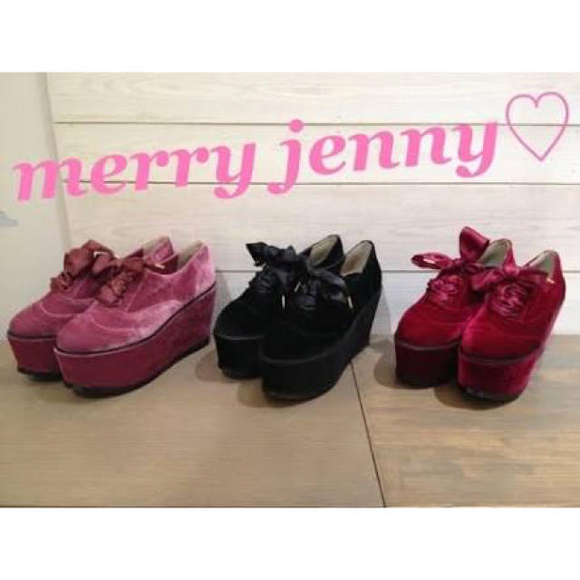 merry jenny - ベロア厚底フラットシューズの通販 by shop｜メリー ...